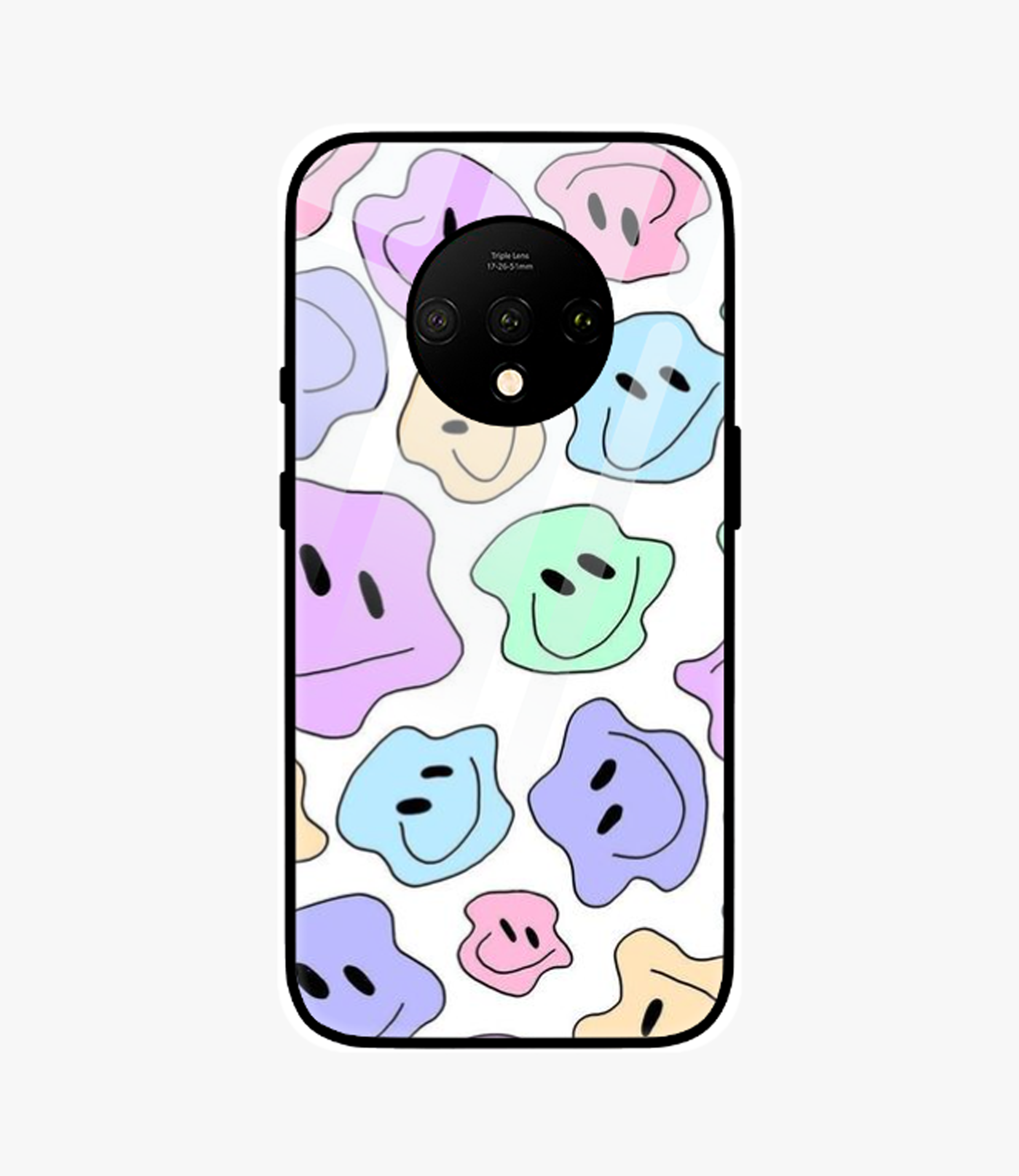 The Case Company Pastel Colorful Smiley Glass Case for Oneplus 7T
