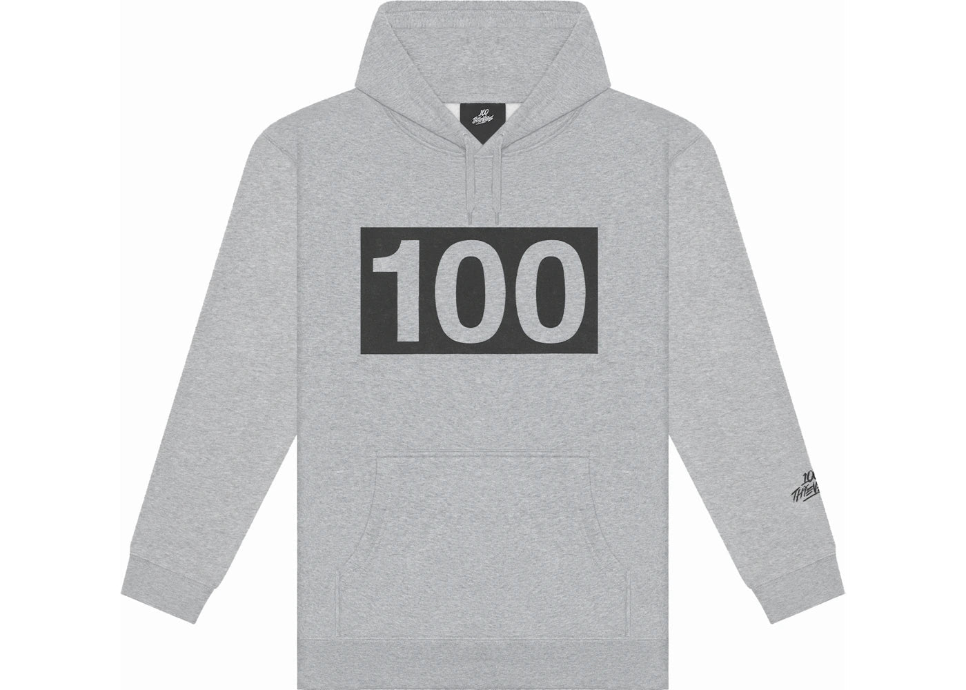 100 Thieves Numbers Hoodie Grey
