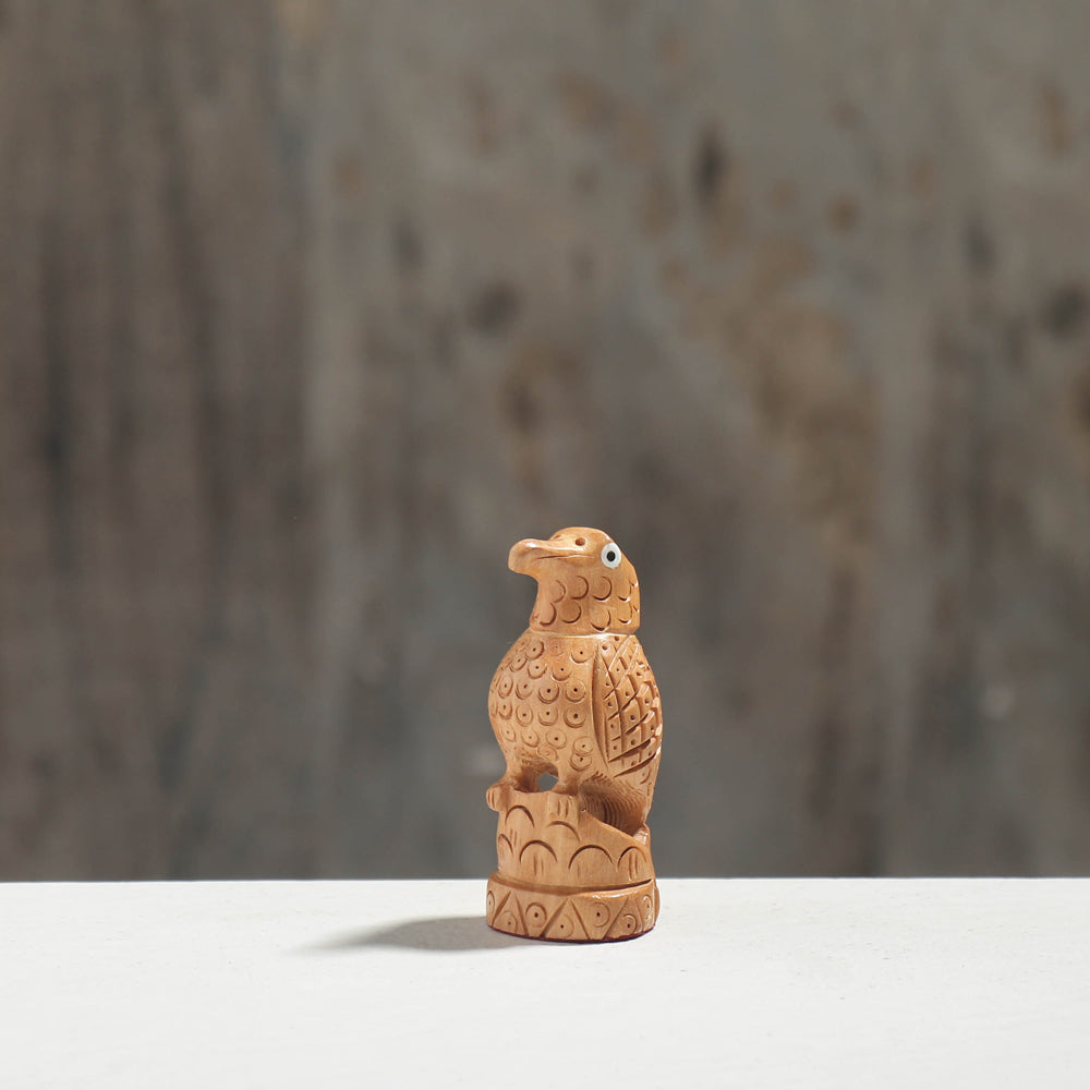 NEERAJ BONDWAL Bird - Hand Carved Kadam Wood Sculpture (3 in)