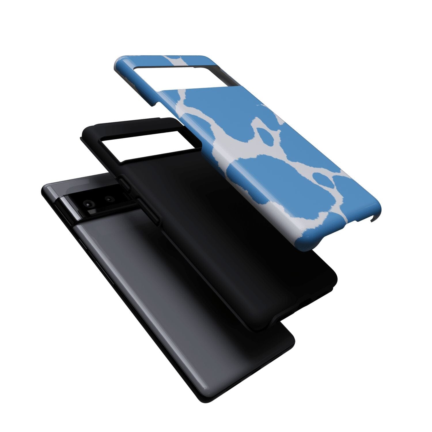 Casetry Current MOOd | Light Blue Cow Print Google Pixel Case - view 6