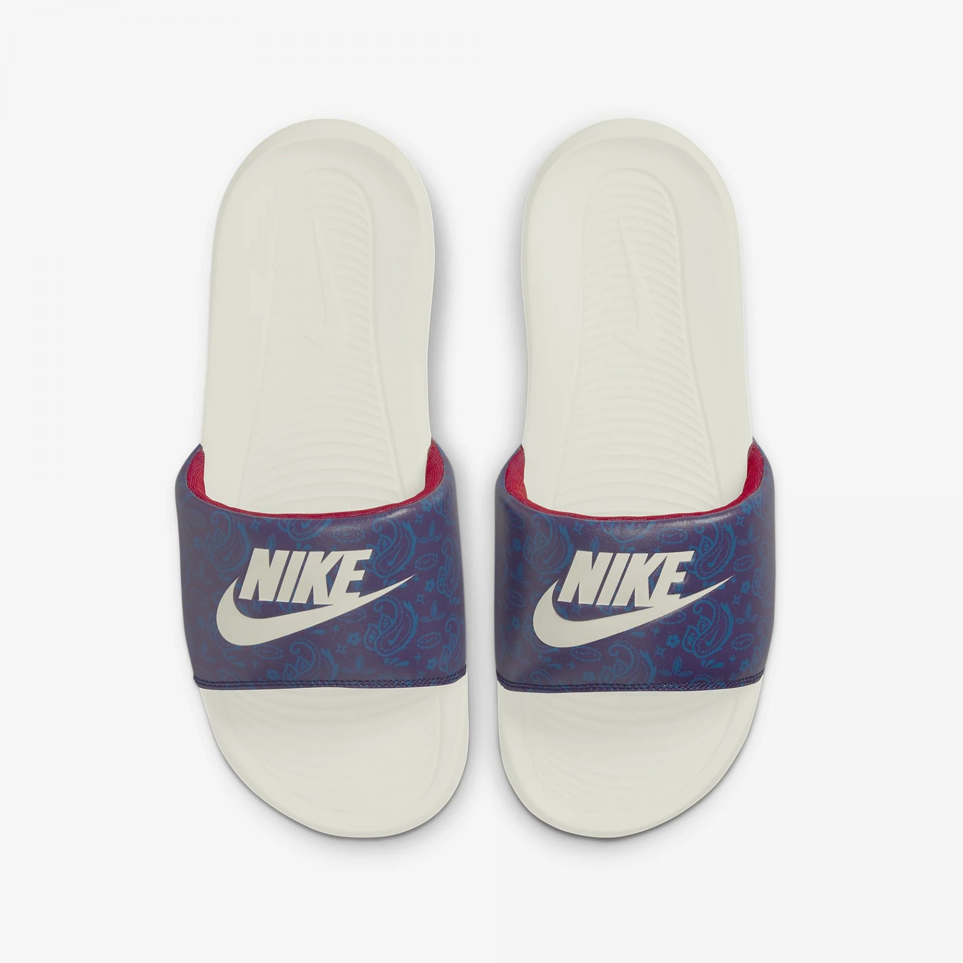 Nike | VICTORI ONE PRINTED SLIDE { BLACKENED BLUE / SAIL