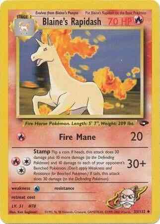 Unlimited gym2u-33 non-holo – Pokémon Blaine's Rapidash - 33/132 - Uncommon - Unlimited [gym2U-33] [Non-Holo]