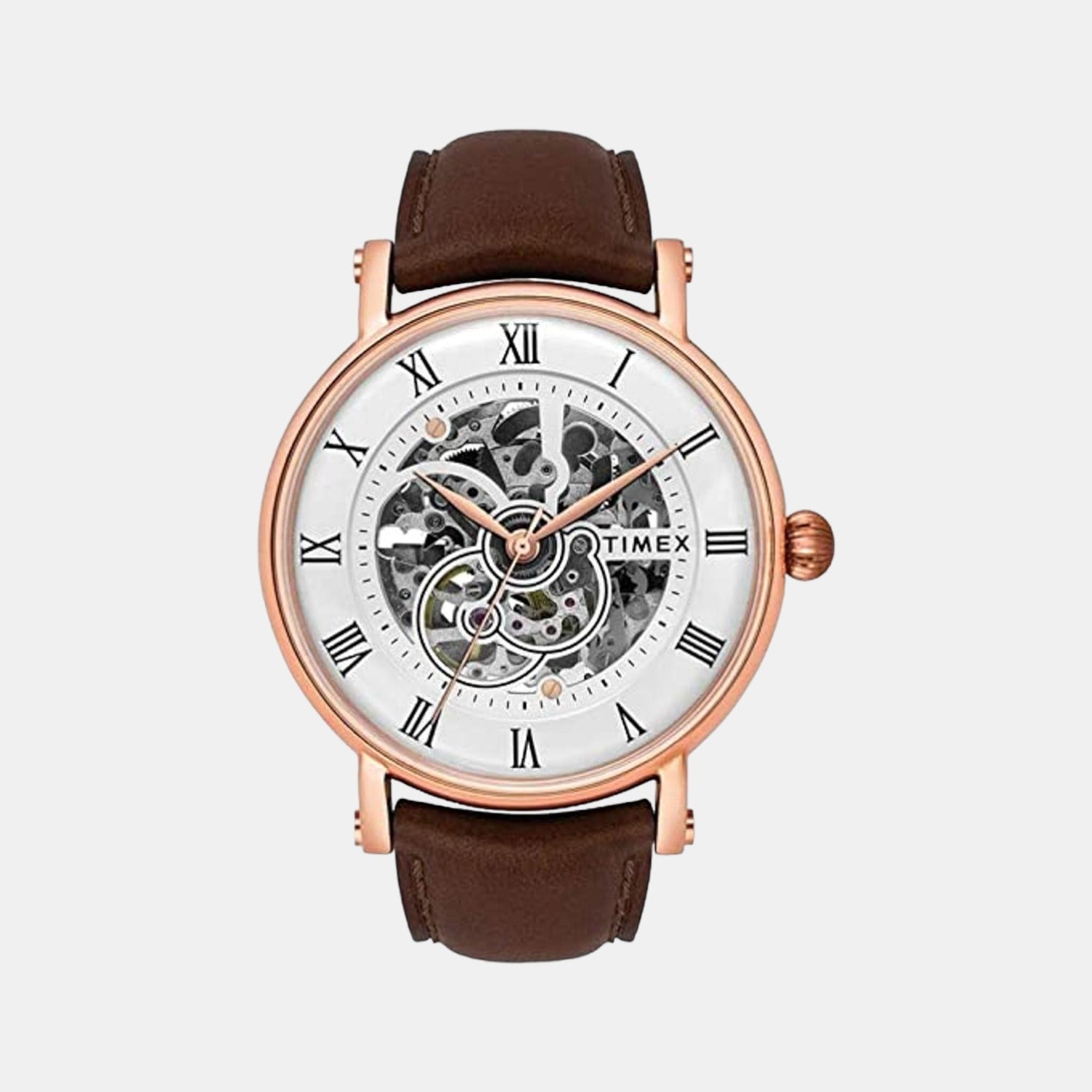 Timex E Class Men Quartz White Dial Analog Leather Watch TWEG16703