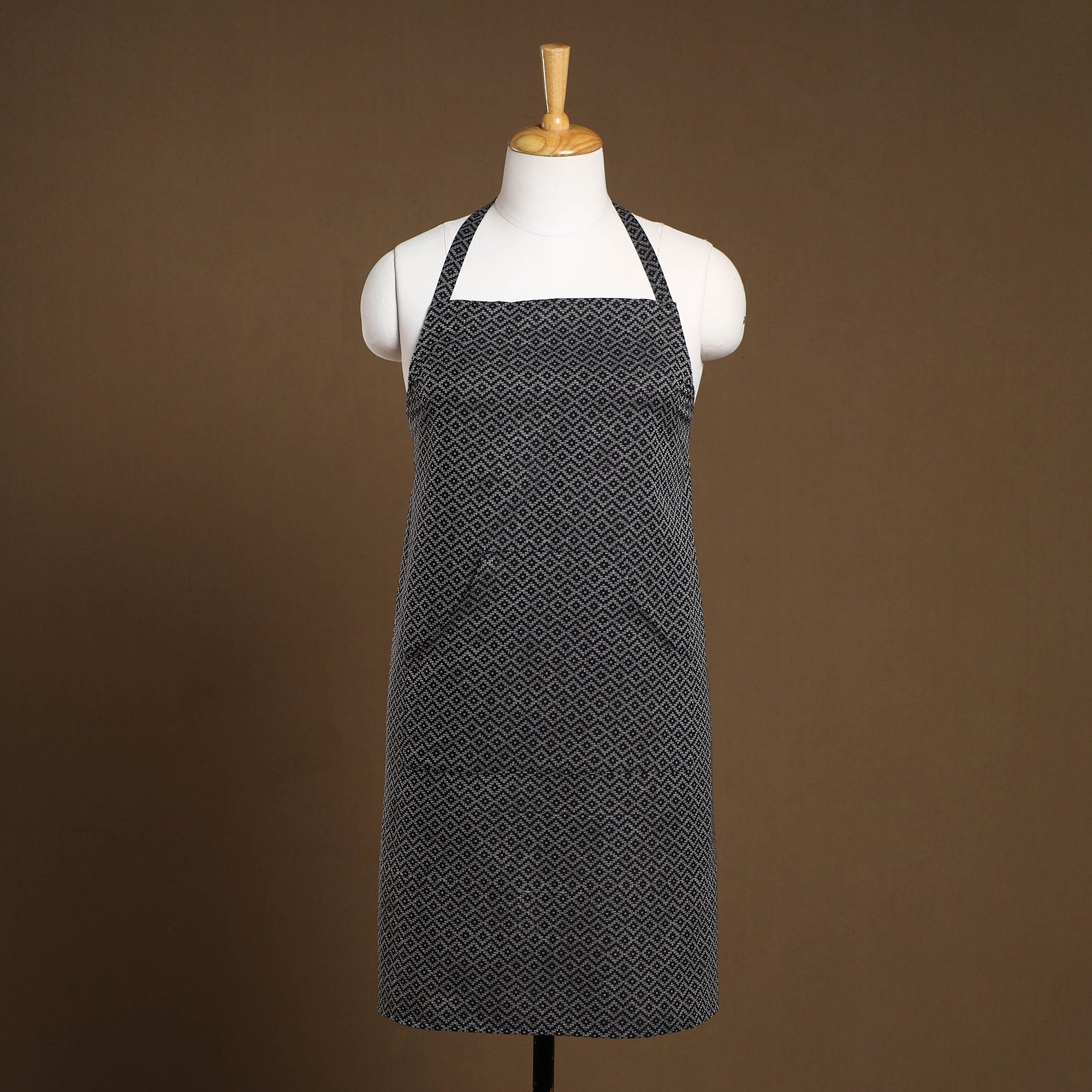JALPARI Black - Jacquard Weave Cotton Apron with Pocket 16