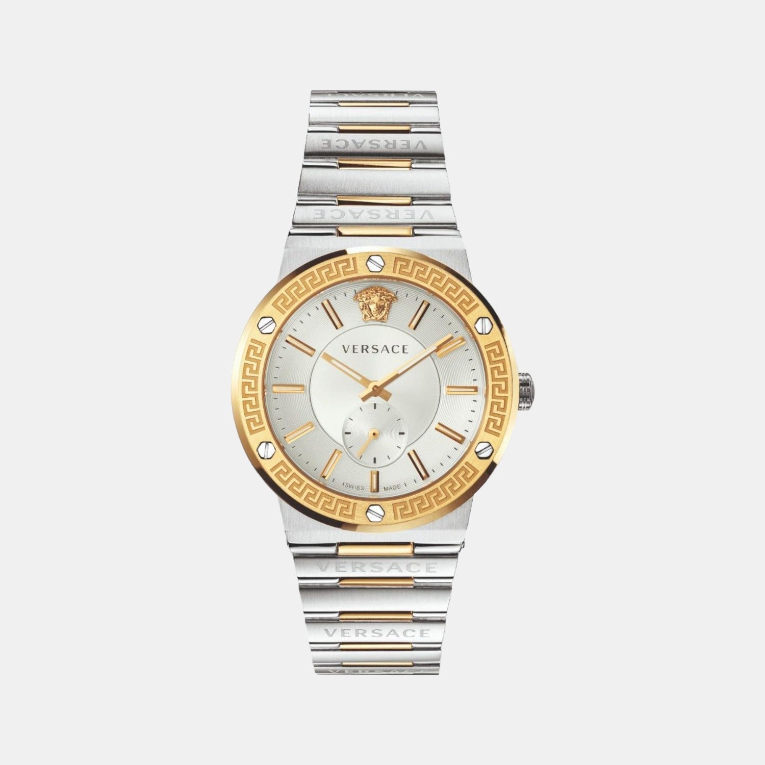 Versace Greca Men Quartz White Dial Analog Stainless Steel Watch VEVI00320