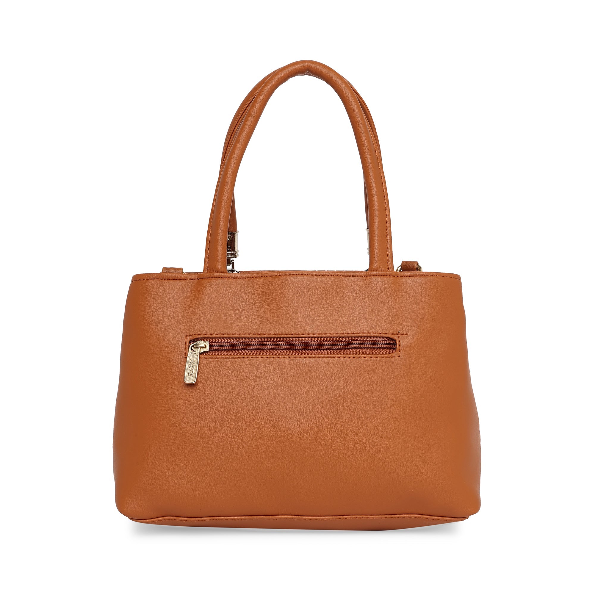 Peachmode Seller Brown Women Vegan Leather Handbag With Belt - view 4