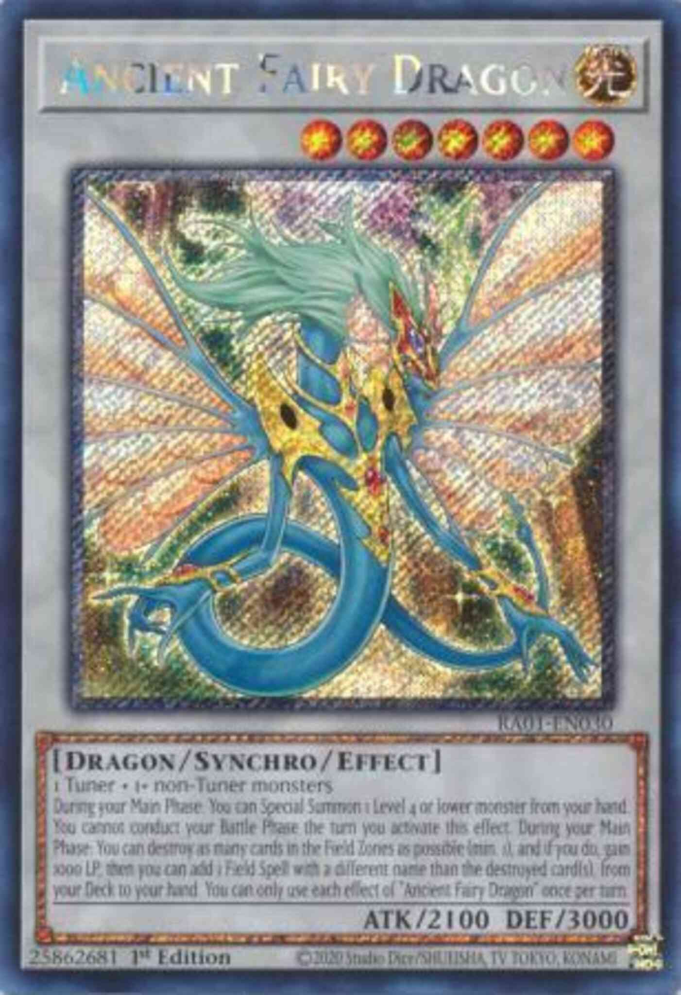 Yu-Gi-Oh! Ancient Fairy Dragon - RA01-EN030 - Platinum Secret Rare - 1st Edition
