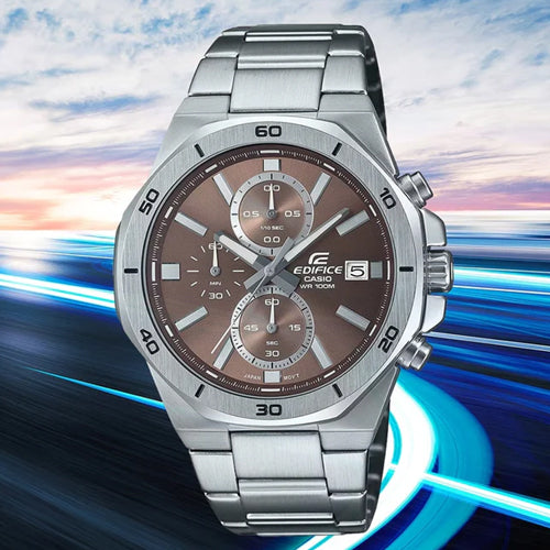 Casio Edifice Standard Chronograph Brown Dial Men 44.3mm ED585 EFV-640D-5AV - view 3