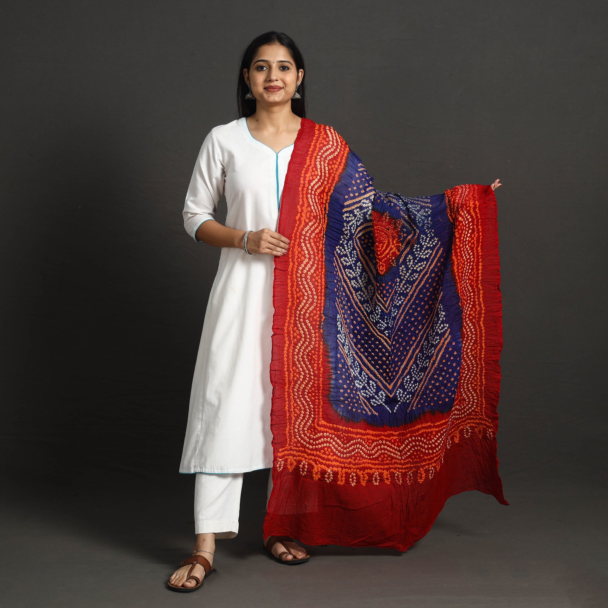 KACHCHH JI CHHAAP Kutch Tie-Dye Cotton Bandhani Dupatta 21