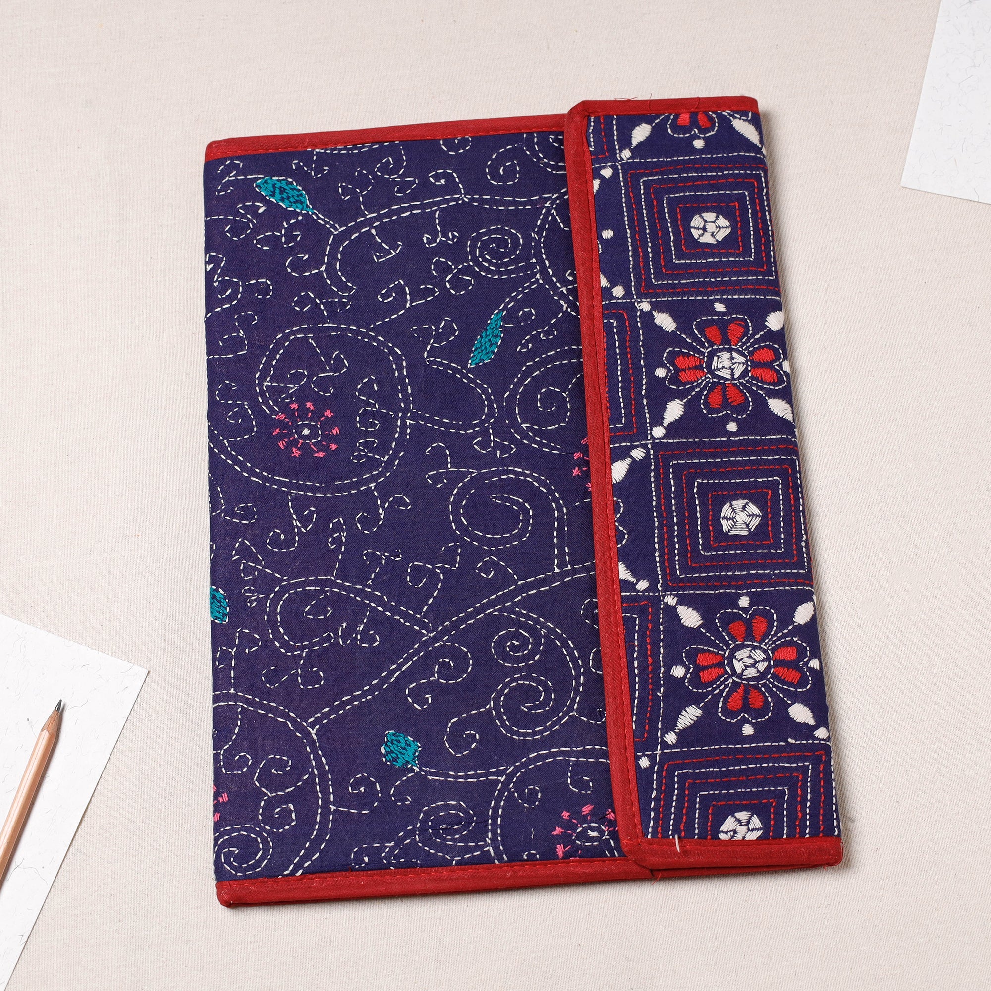 ASALKAAR Bengal Kantha Work Handcrafted File Folder