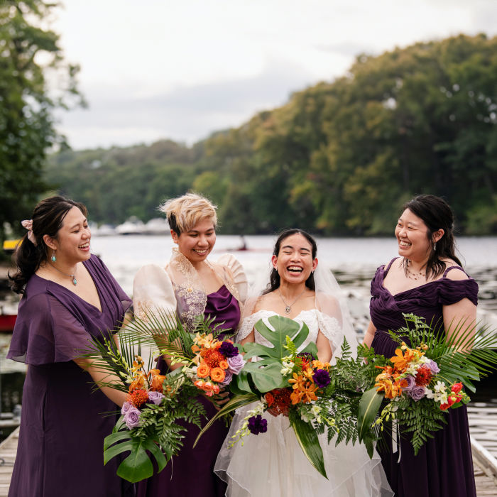 fiftyflowers.com Tropical Boston Boathouse Wedding