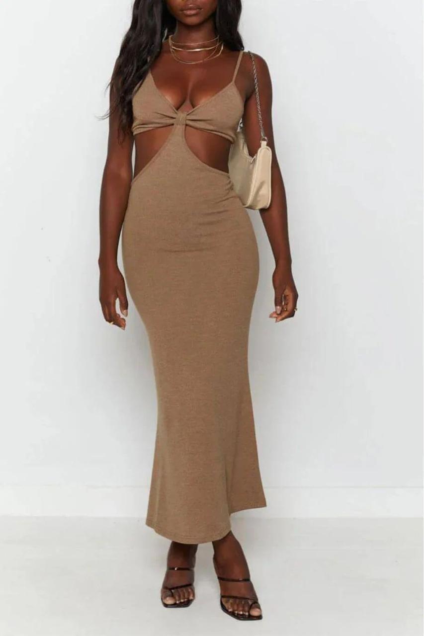 Alamode By Akanksha Reya Bodycon Holiday Dress in Brown