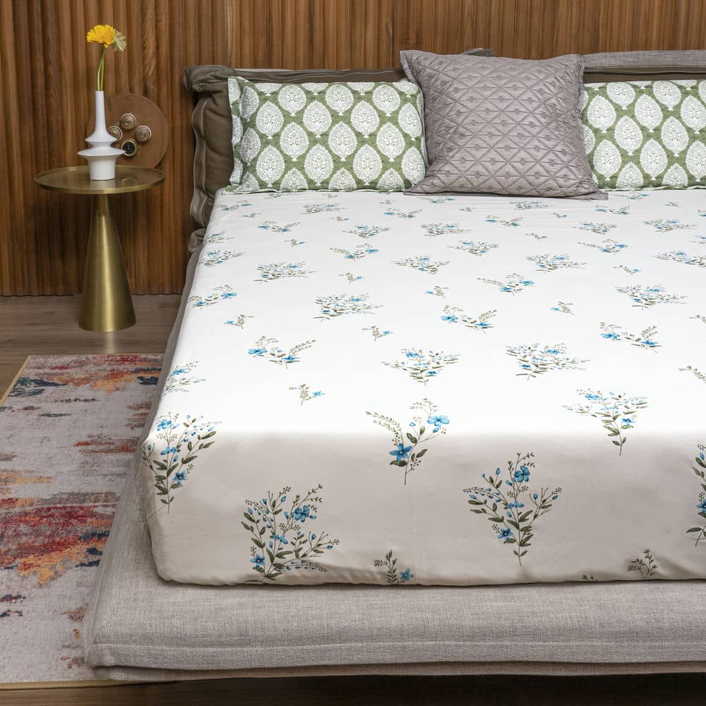 Urban Space -Home Furnishing Store Cotton Bedsheet + AC Blanket Combo Pack - (Combo 12 - Valley Blue + Amsterdam Valley Blue) - view 2