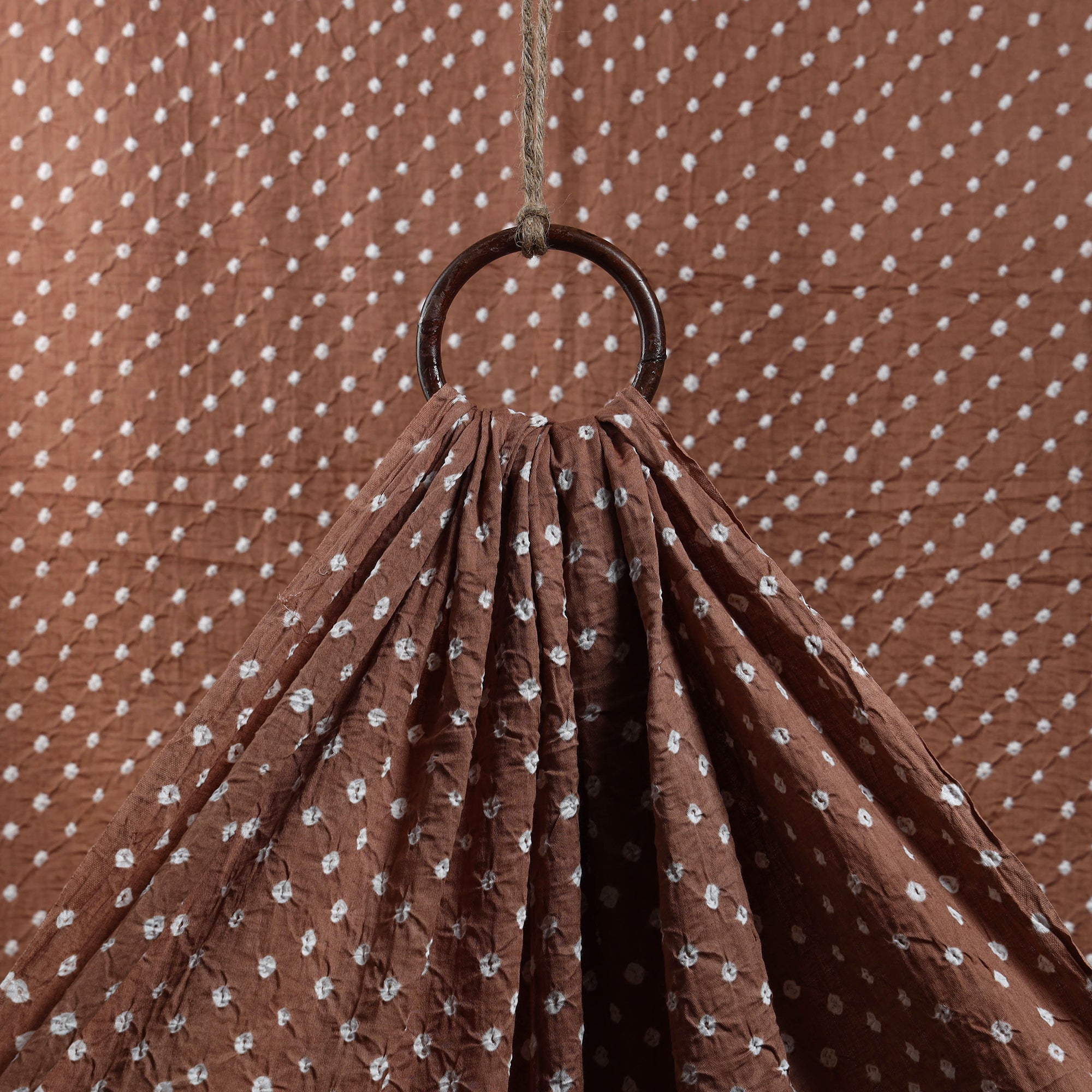 KACHCHH JI CHHAAP Brown - Kutch Tie-Dye Cotton Bandhani Fabric 22