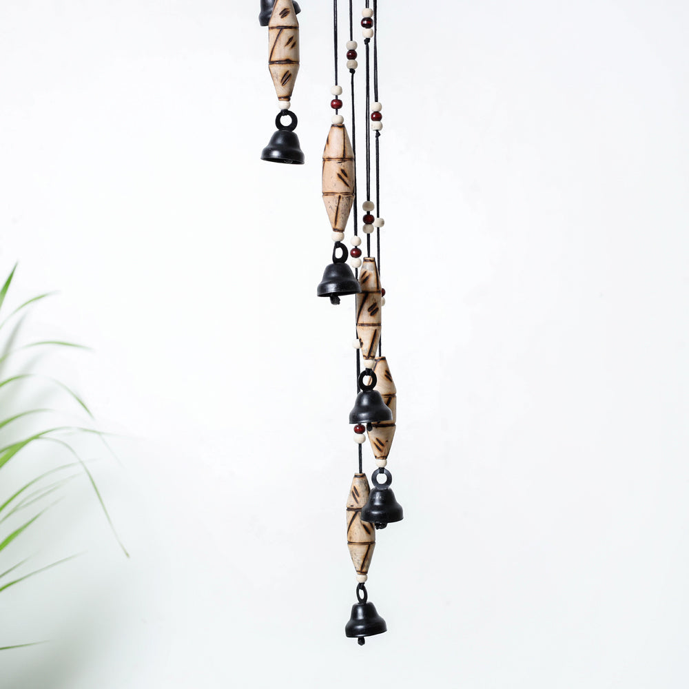 ITOKRI CRAFTS INITIATIVE 7 Bells - Hand Carved Khamhar Wood Wind Chimes - view 3