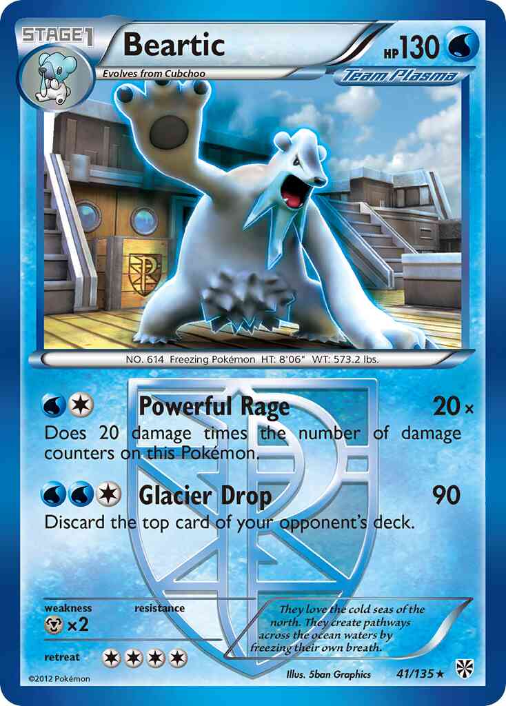 Rare bw8-41 non-holo – Pokémon Beartic - 41/135 - Rare [bw8-41] [Non-Holo]
