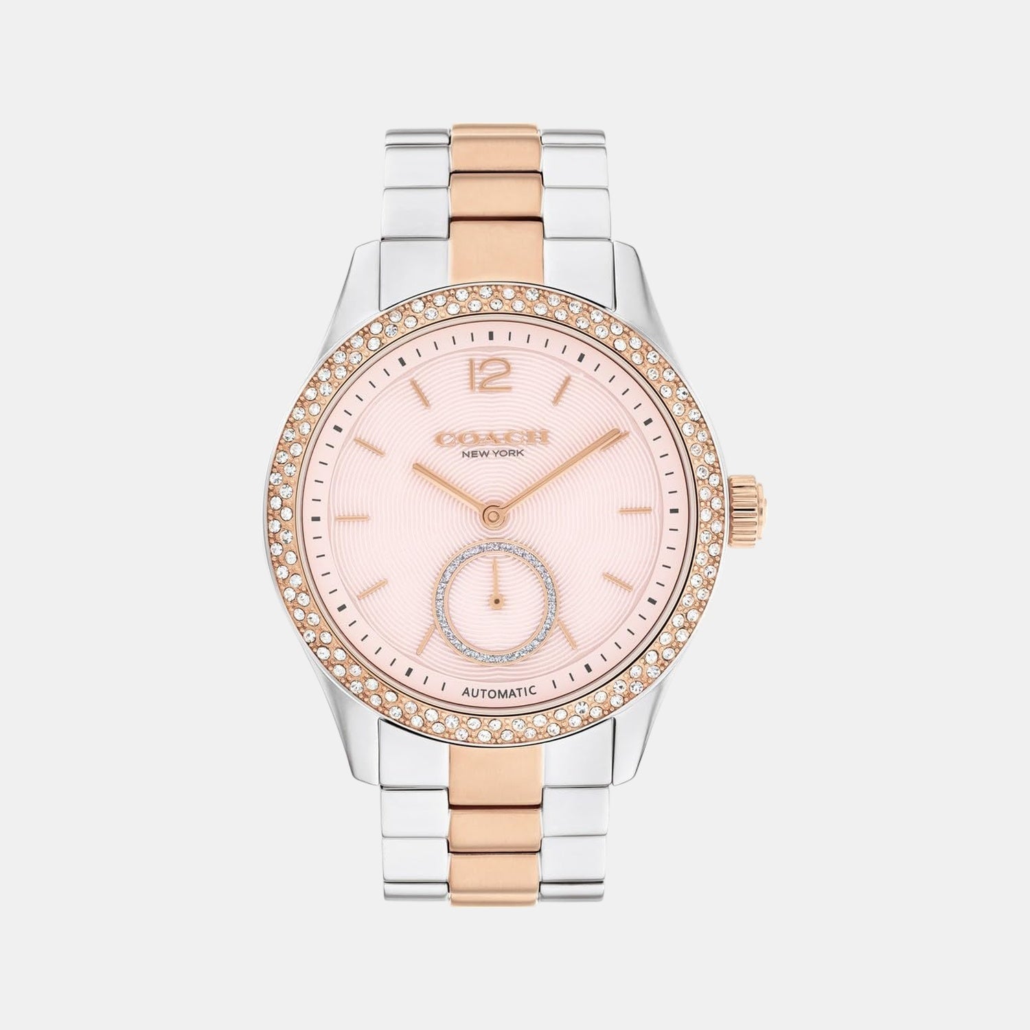 Coach Brooks Women Automatic Pink Dial Analog Stainless Steel Watch 14504536