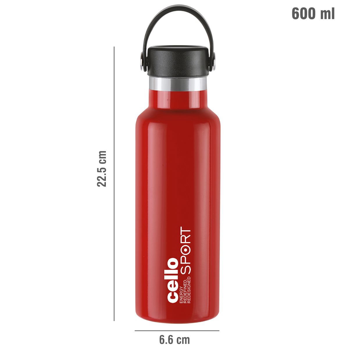 Cello Aqua Bliss Flask, Vacusteel Water Bottle, 600ml - view 26