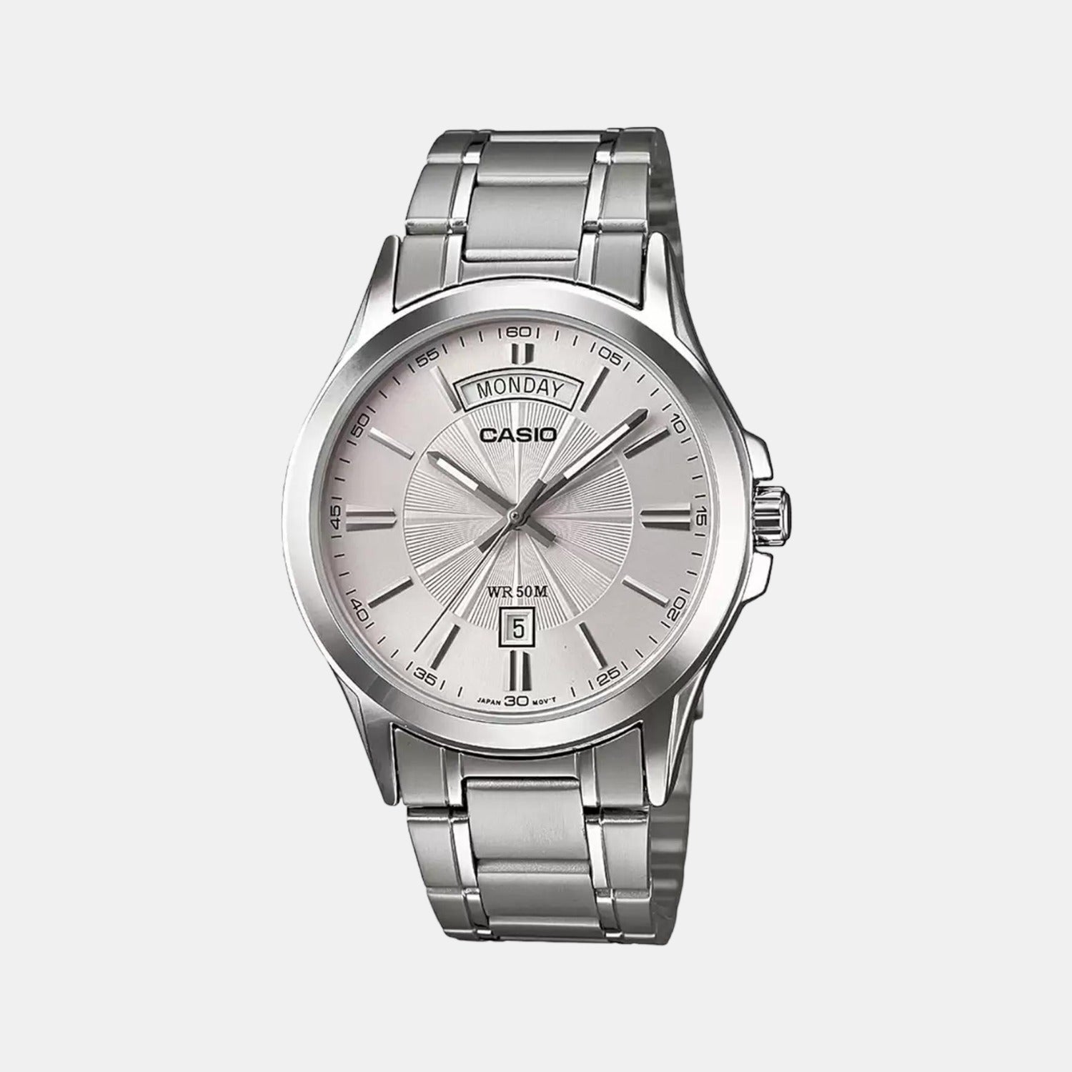 Casio Enticer Men Quartz Silver Dial Analog Stainless Steel Watch A841