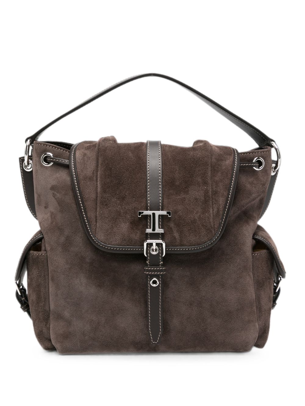 Tod's T Timeless Medium Foldover Tote Bag – Outer: Calf Suede 100%