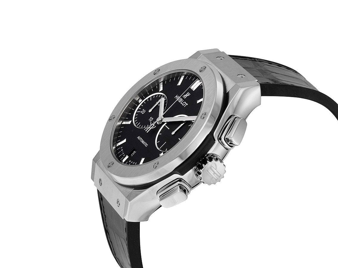 Hublot Classic Fusion Chronograph Titanium Black Dial Men 45mm