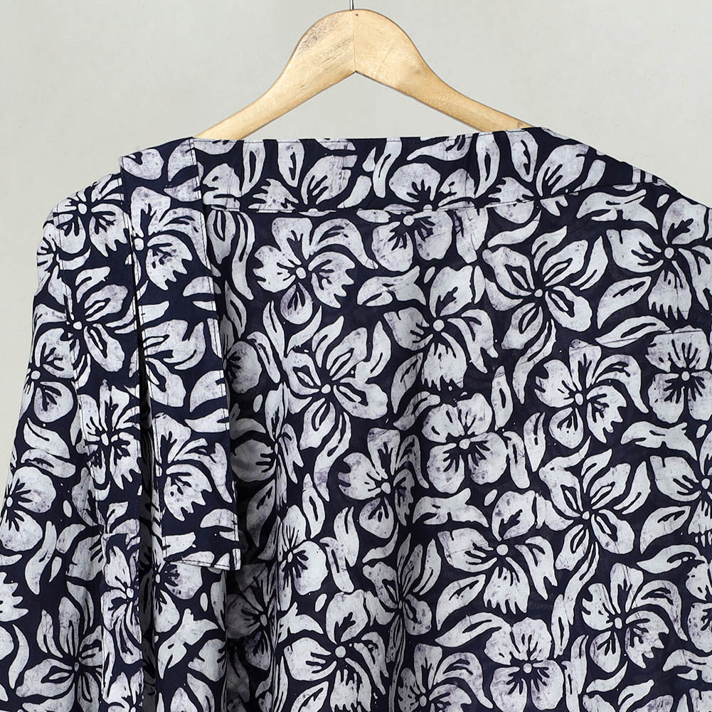 NOORI BAZAR Blue - Hand Batik Printed Cotton Wrap Around Skirt 10 - view 3