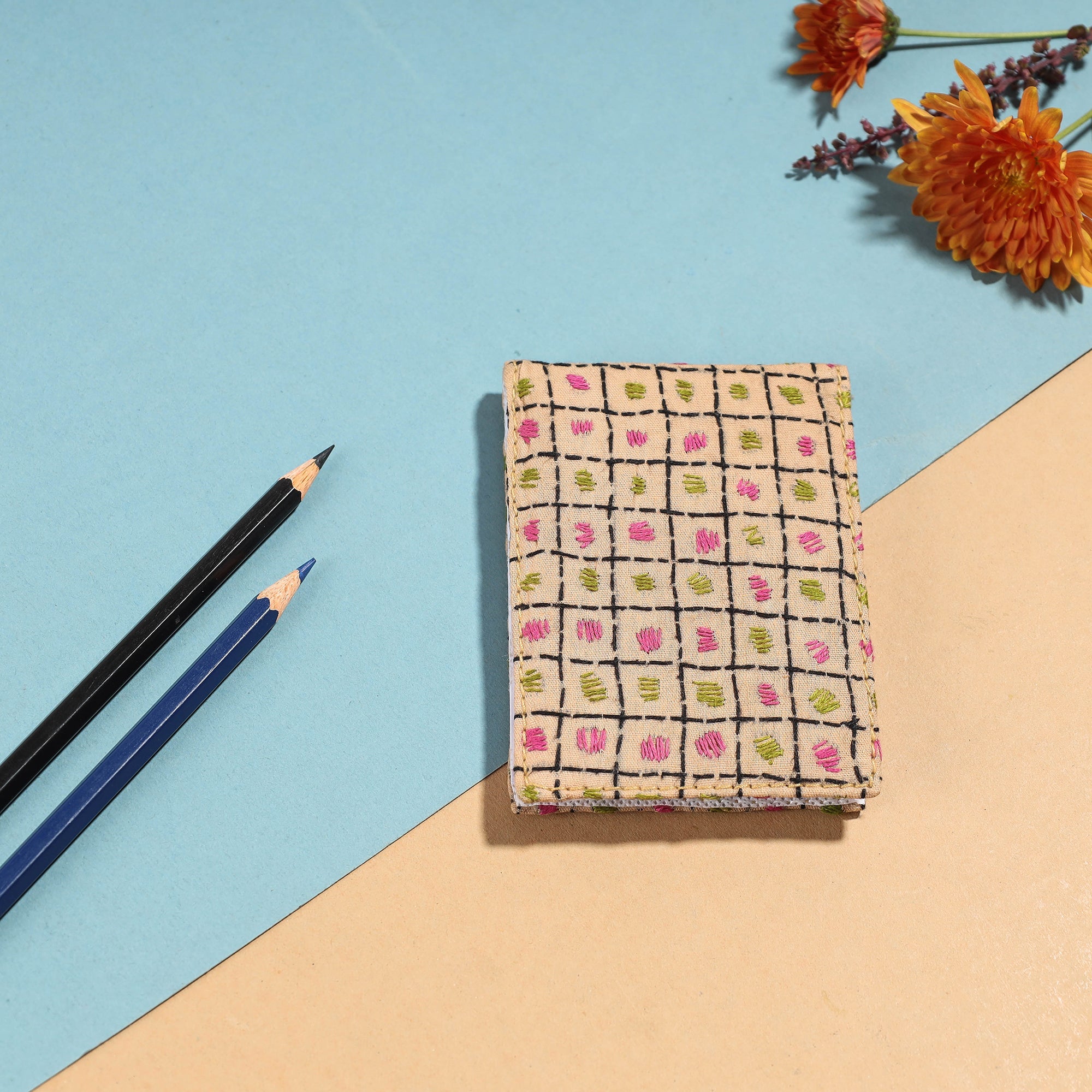 ASALKAAR Bengal Kantha Work Handcrafted Notepad (4 x 3 in)
