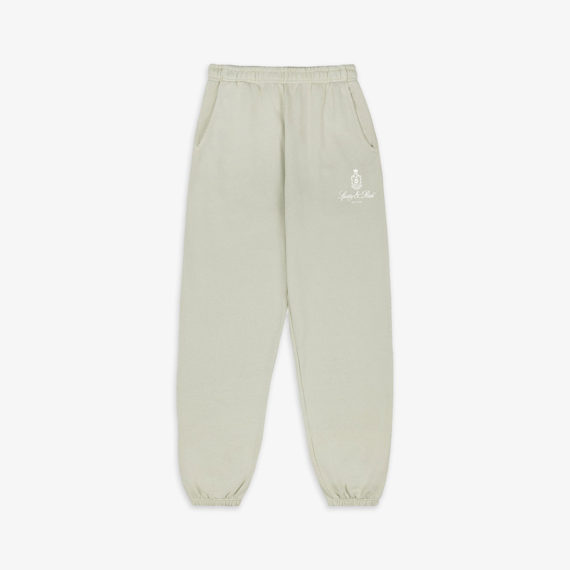 Vendome sweatpant sage – Sporty & Rich | Vendome Sweatpant { Sage/white