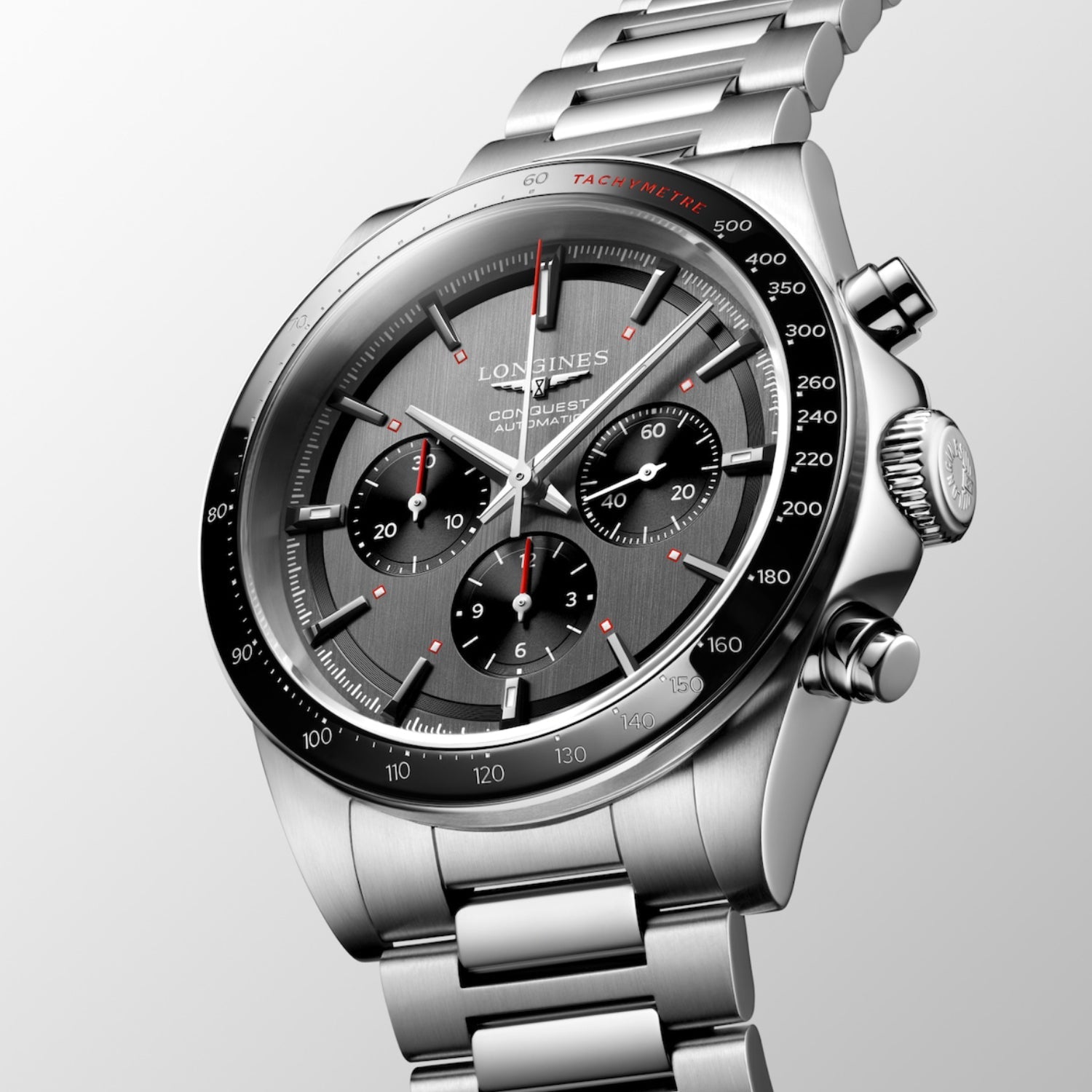 Longines Conquest Men Automatic Anthracite Dial Chronograph Stainless Steel Watch L38364529 - view 2