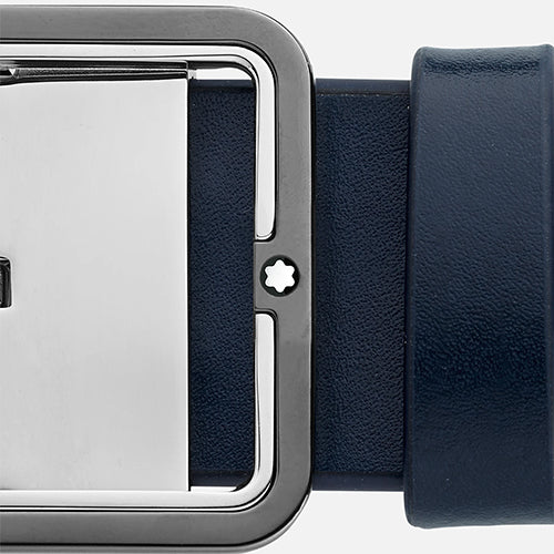Montblanc Mont Blanc, Blue/grey 35 mm reversible leather belt - view 5