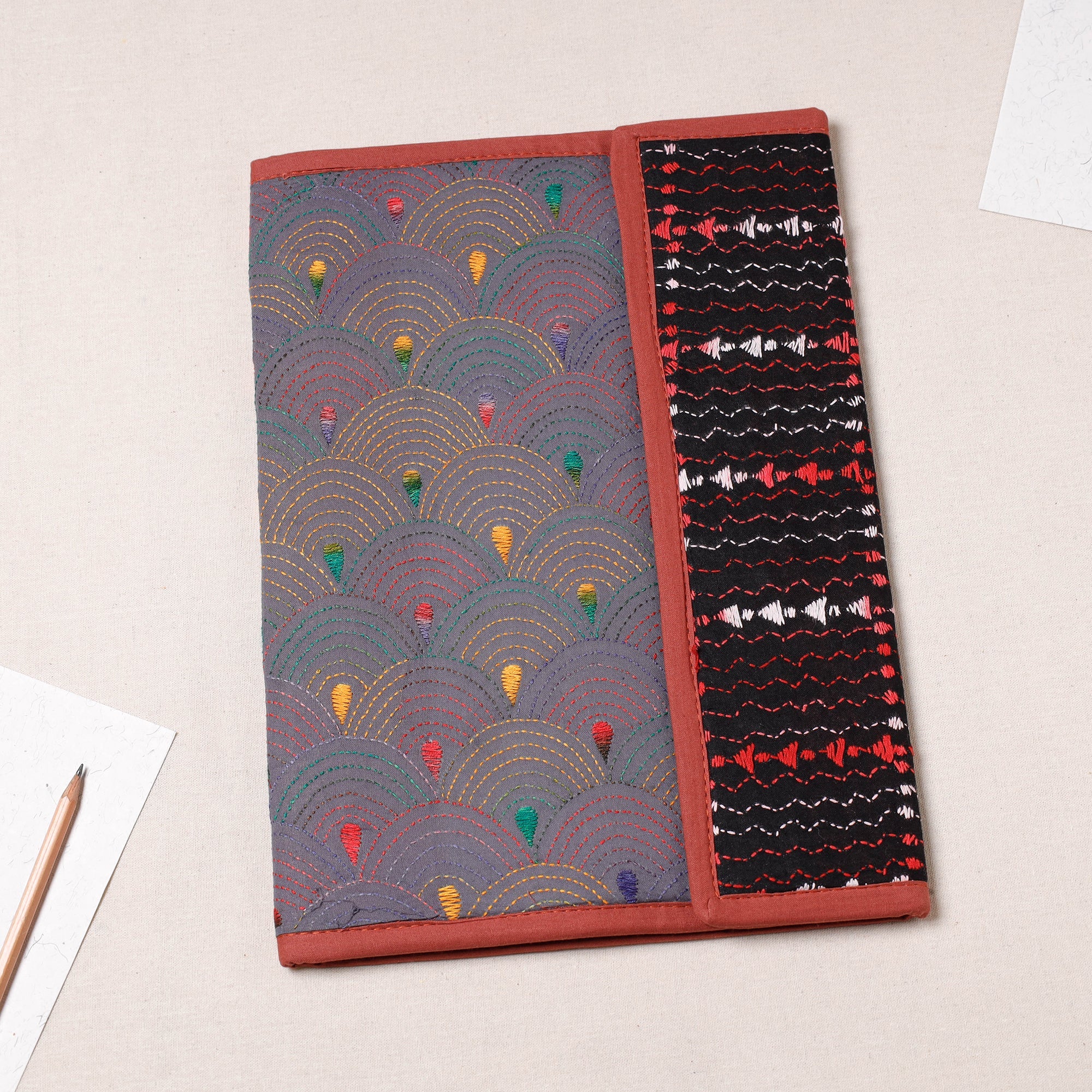 ASALKAAR Bengal Kantha Work Handcrafted File Folder