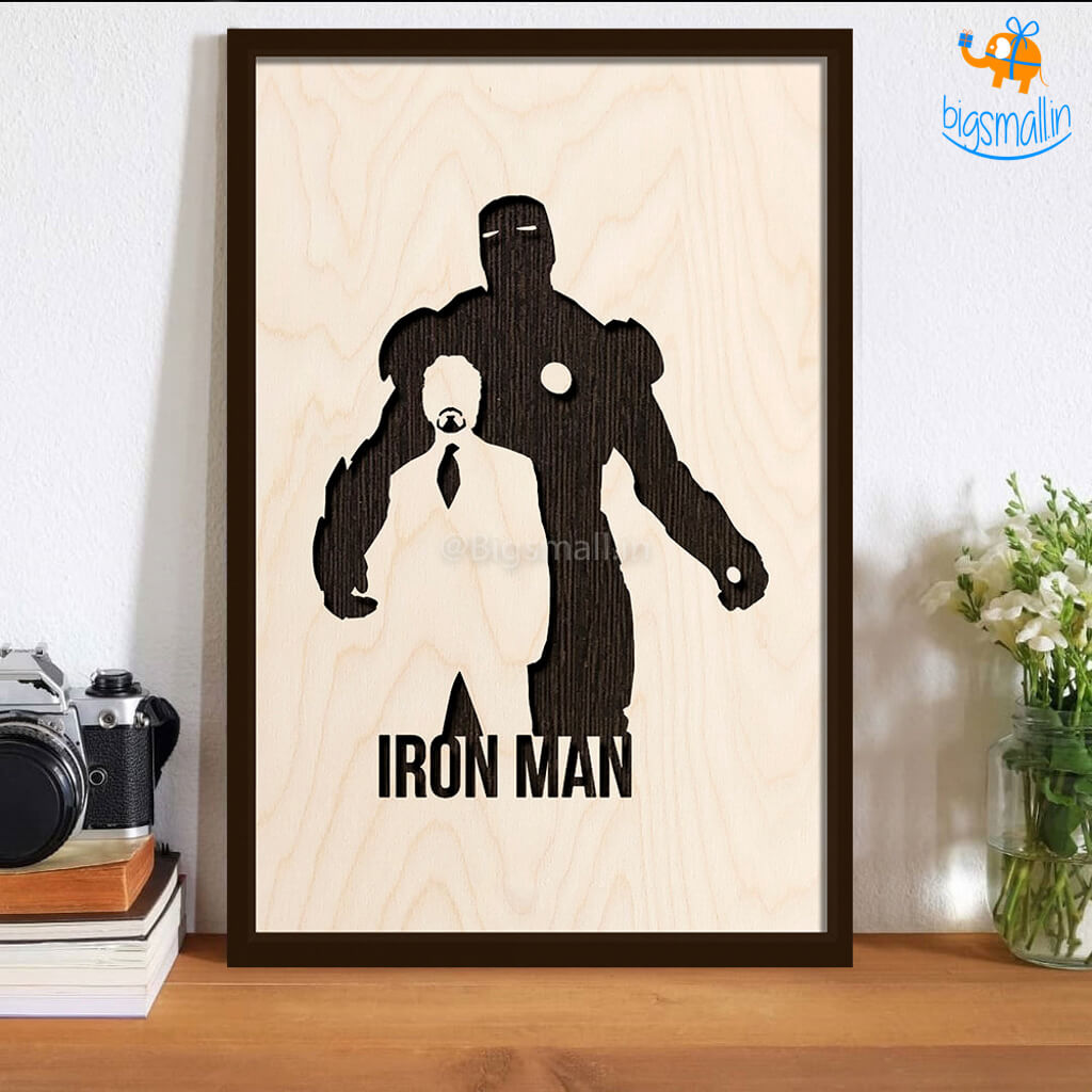 Bigsmall_cc Iron Man Engraved Wooden Frame - view 2