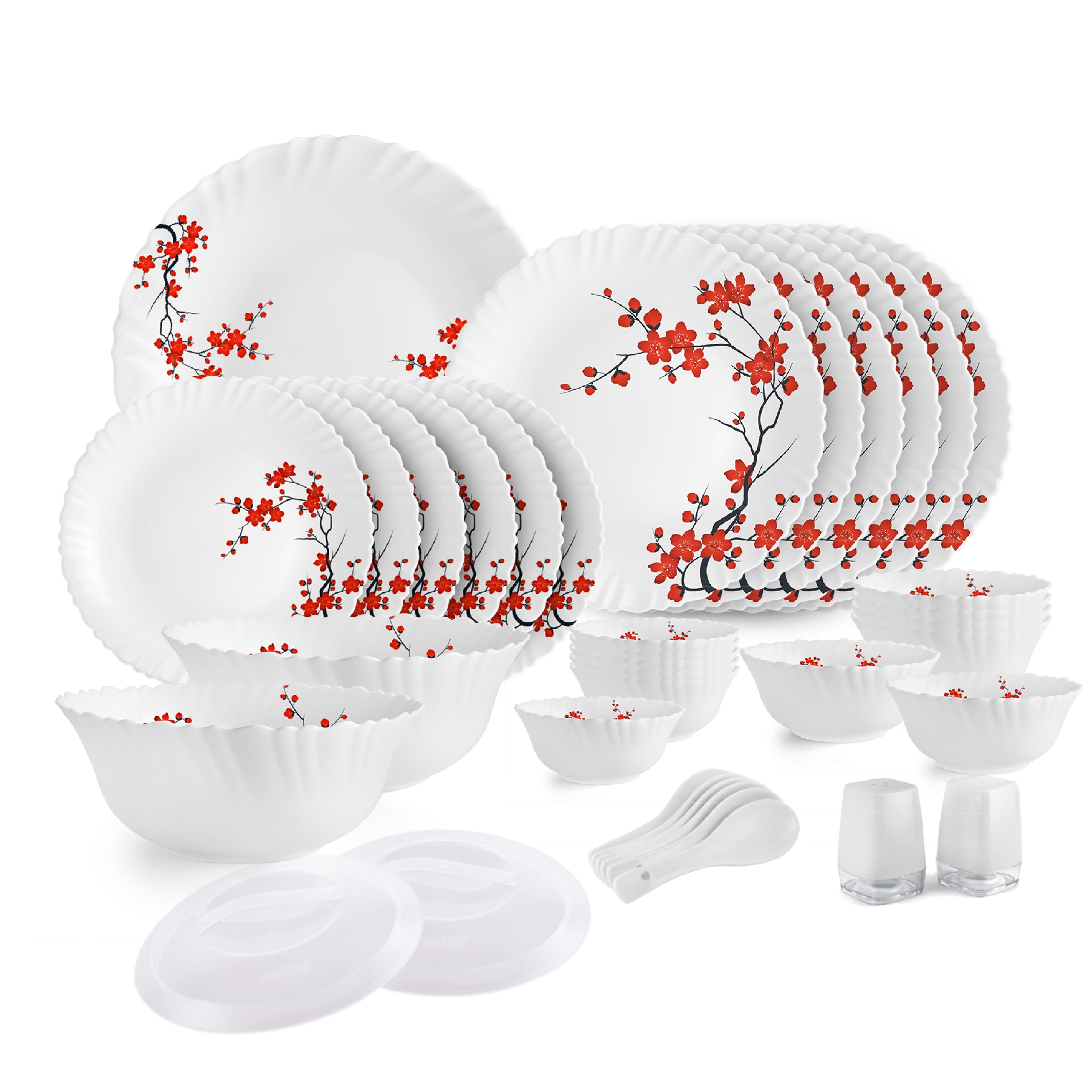 Cello Dazzle Series 37 Pieces Opalware Dinner Set for Family of 6