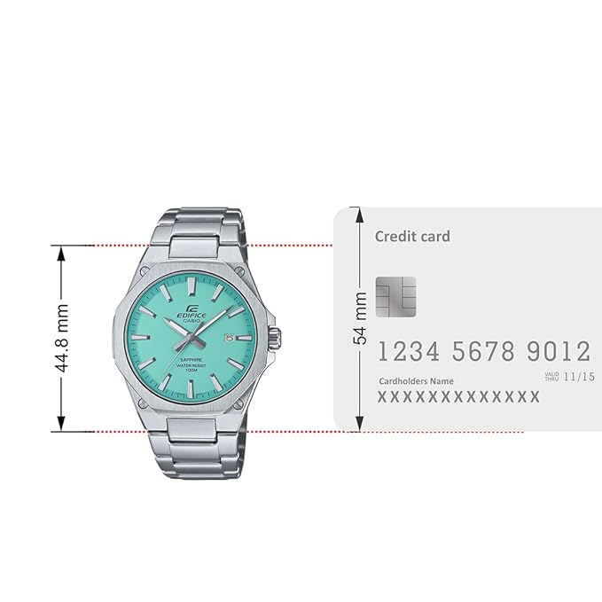 Casio Edifice Men Quartz Turquoise Blue Dial Analog Stainless Steel Watch ED604 - view 6
