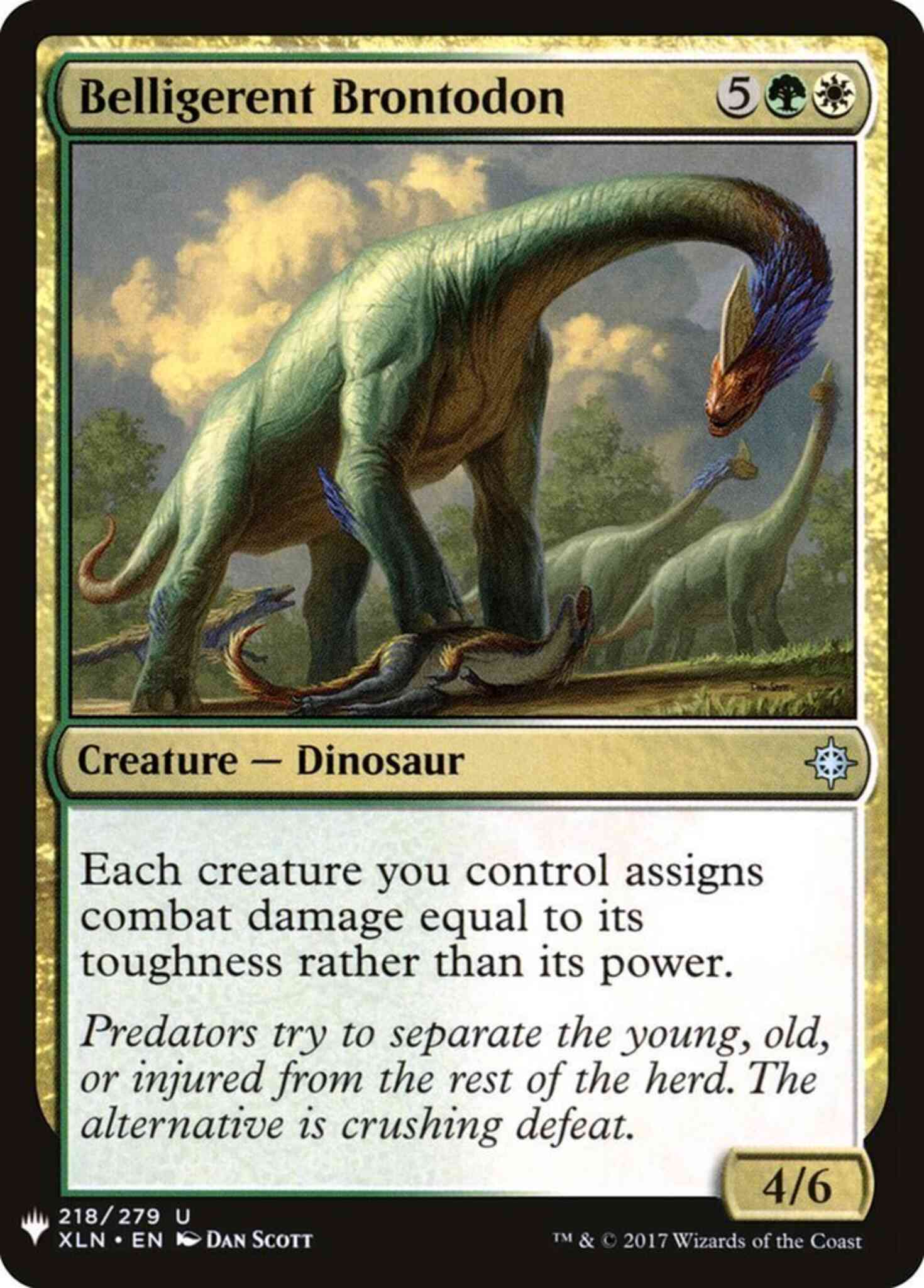 Belligerent brontodon xln-218 – Magic Belligerent Brontodon [XLN-218] [The List] [Non-Foil]