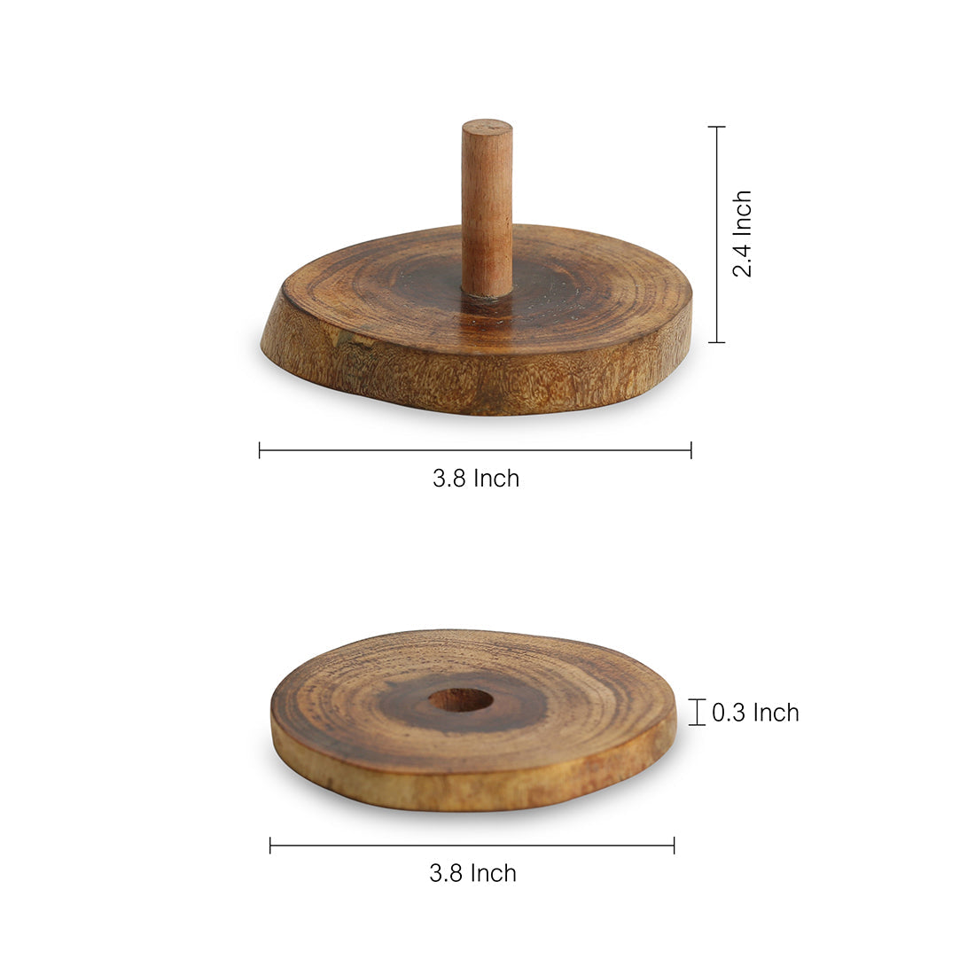 EXCLUSIVELANE 'Stack-Circles of Wood' Log Handcrafted Coasters With Stand (Set Of 4) - view 6