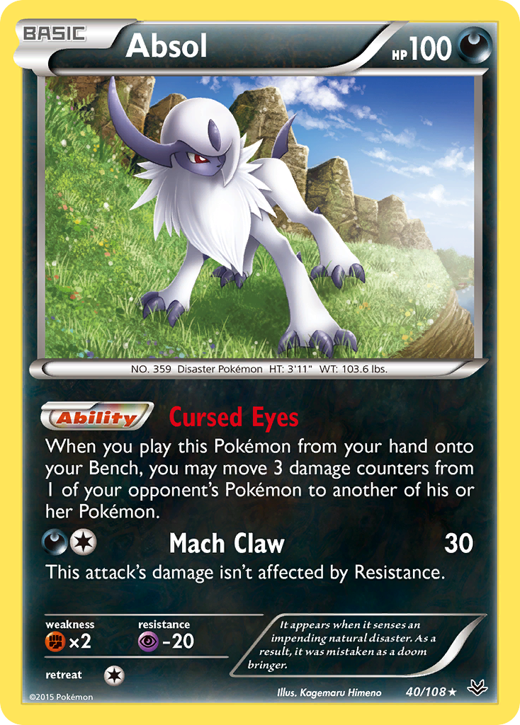 Rare holo xy6-40 – Pokémon Absol - 40/108 - Rare Holo [xy6-40] [Holo] - Absol - 40/108 - Rare Holo