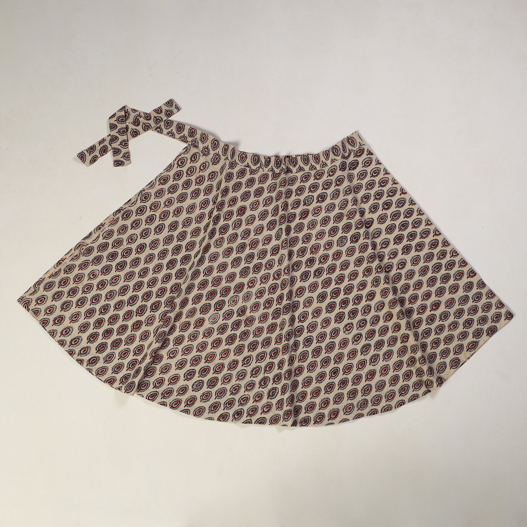 NOORI BAZAR Beige - Ajrakh Block Printed Cotton Wrap Around Skirt 20 - view 2