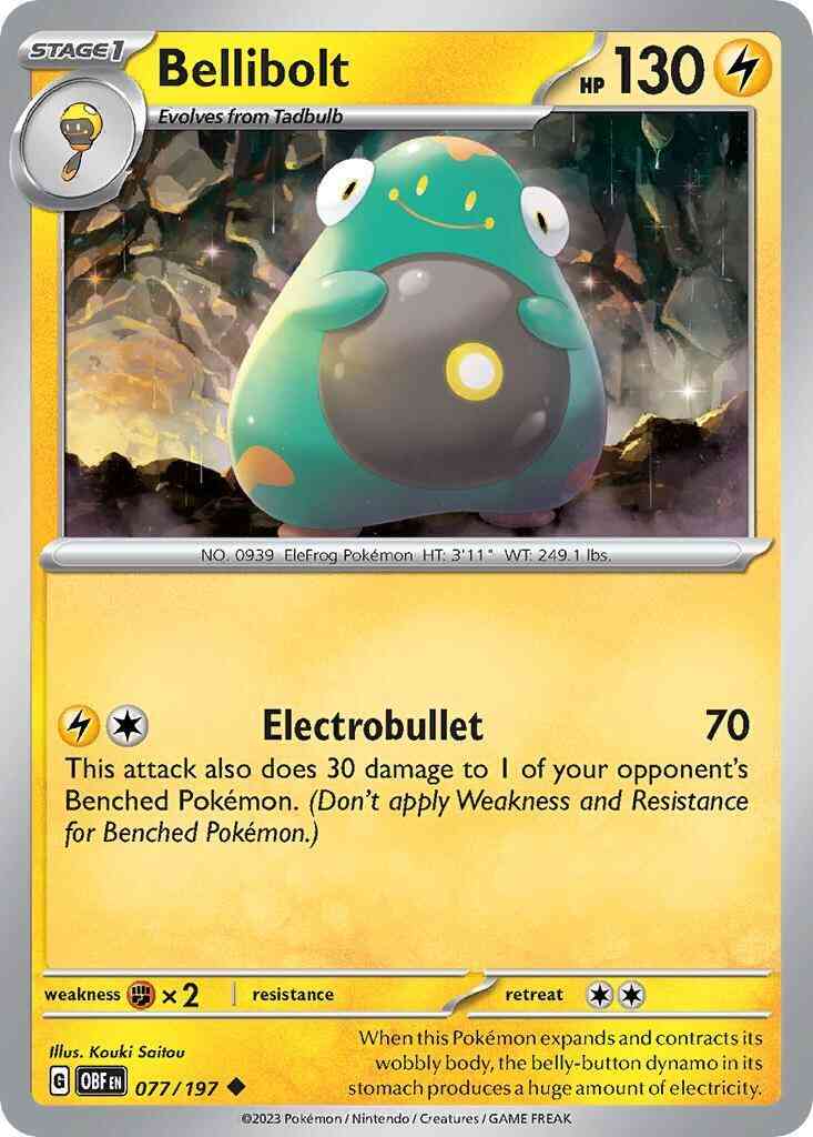 Uncommon sv03-077 non-holo – Pokémon Bellibolt - 077/197 - Uncommon [sv03-077] [Non-Holo]