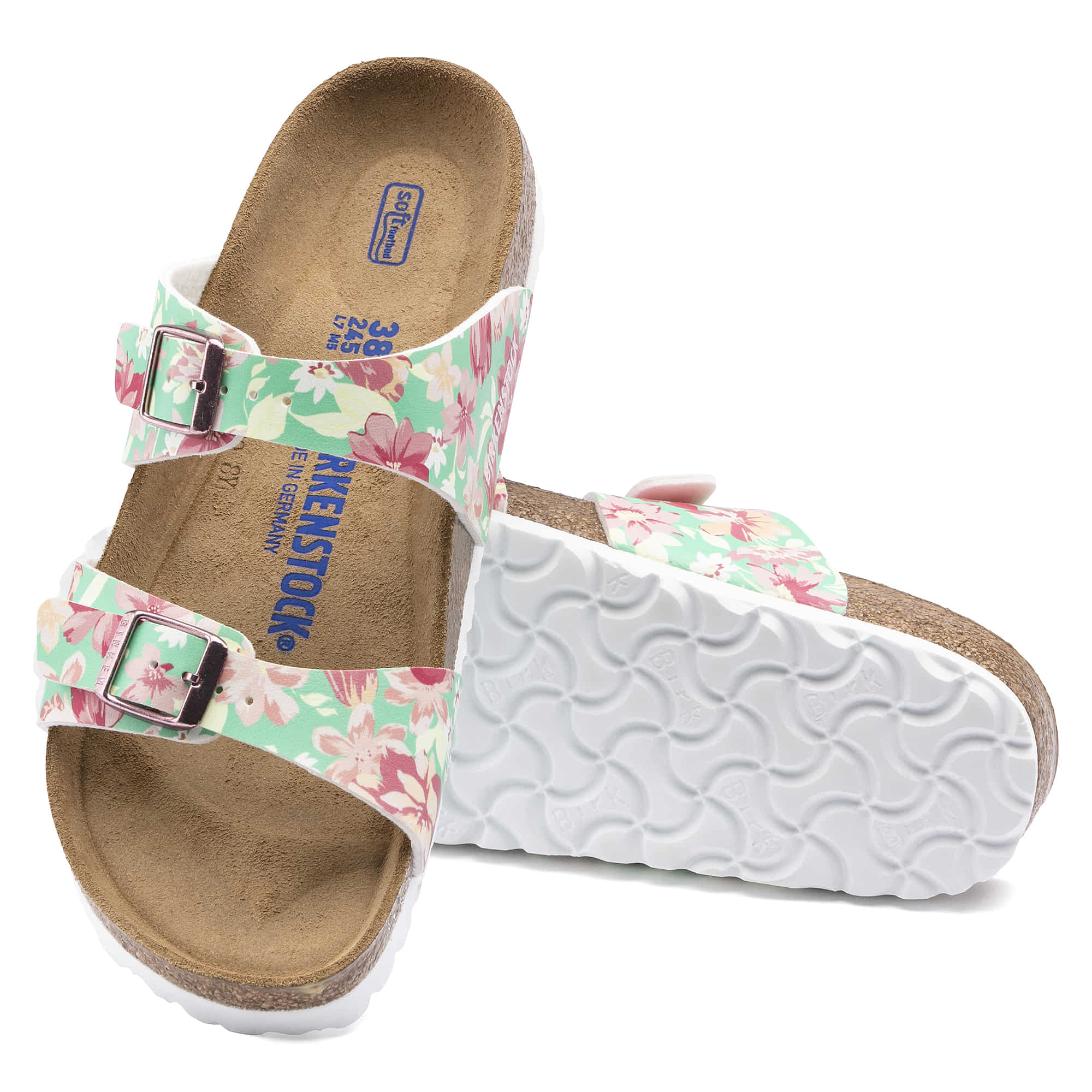 Birkenstock Sydney Soft Footbed Birko-Flor – Green Green/Supernatural Flower Emerald