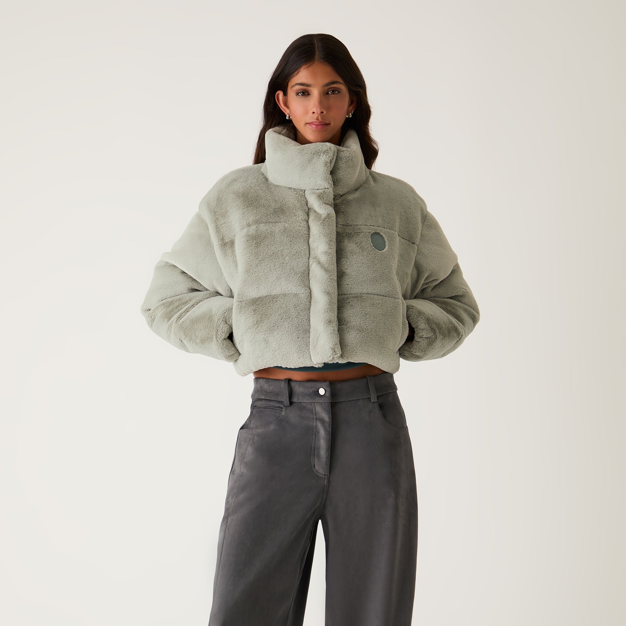 Kith Women Shae Cropped Fur Puffer - Palais - view 2