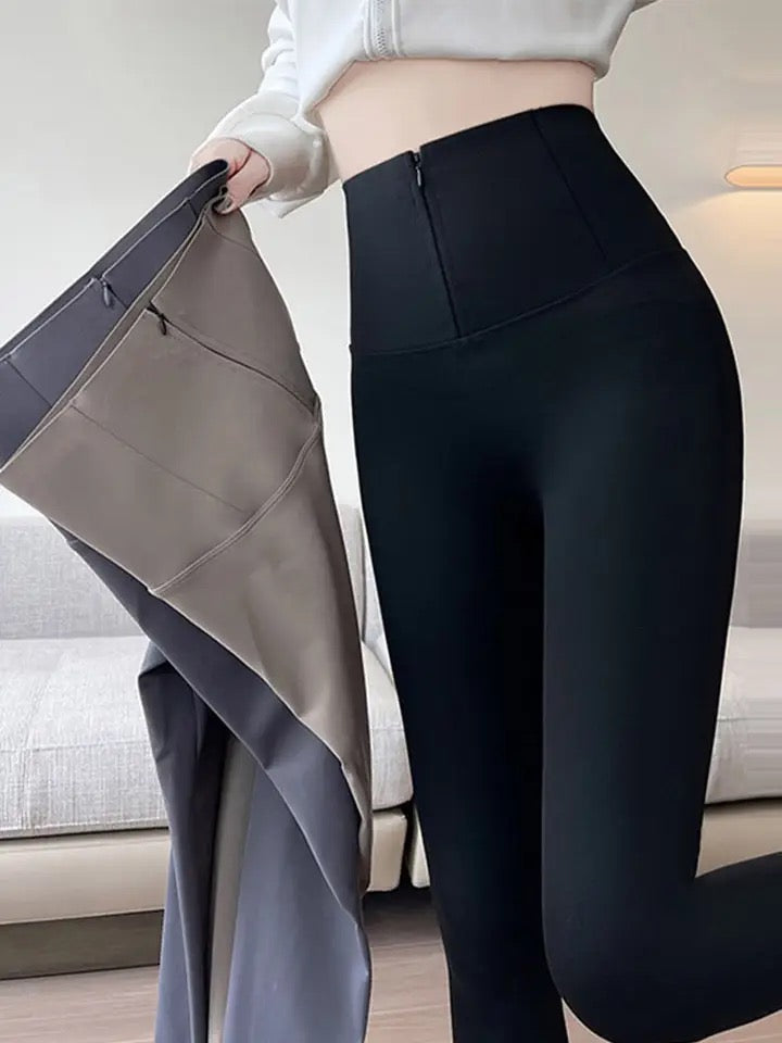 Alamode By Akanksha Martha Slimming Premium Fleece Leggings with Buttons - view 2