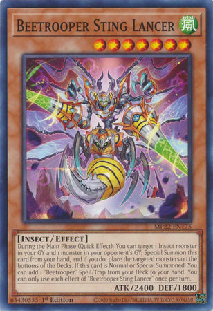 Yu-Gi-Oh! Beetrooper Sting Lancer - MP22-EN175 - Common - 1st Edition