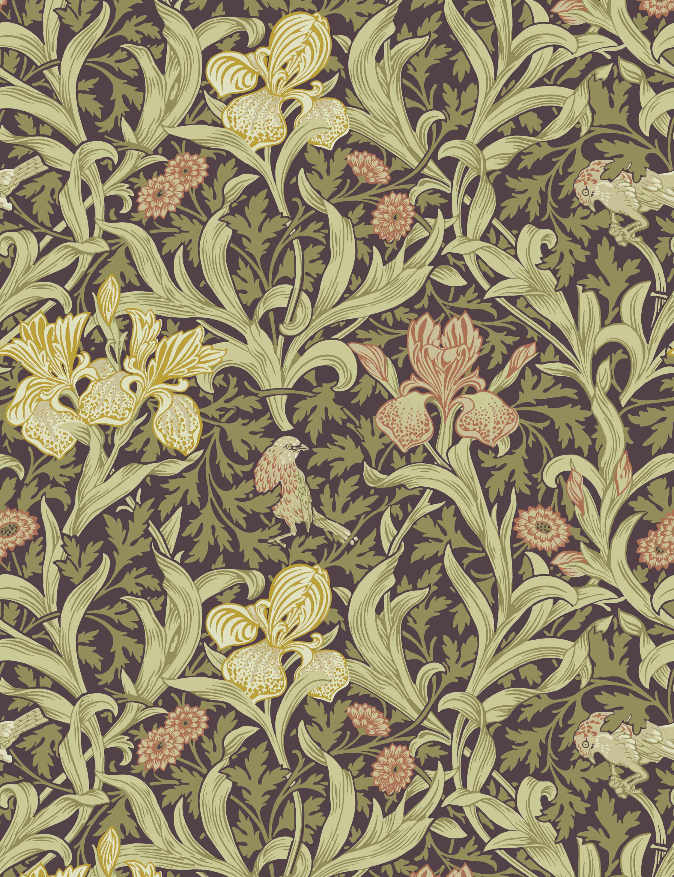 Lulu and Georgia Iris Wallpaper by Morris & Co. - view 12