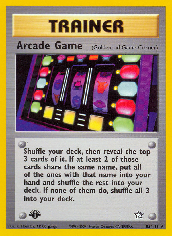 1st edition neo1-83 – Pokémon Arcade Game - 83/111 - Rare - 1st Edition [neo1-83] [Non-Holo] - Arcade Game - 83/111 - Rare - 1st Edition