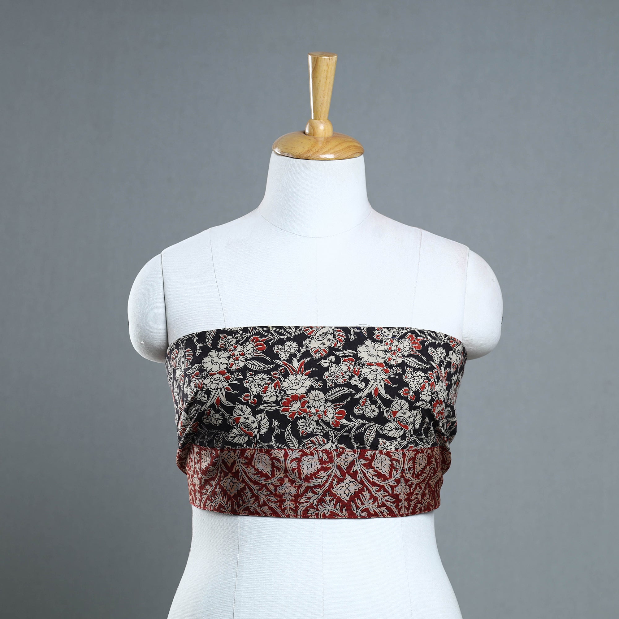 NOORI BAZAR Black - Block Printed Cotton Kalamkari Blouse Piece 30