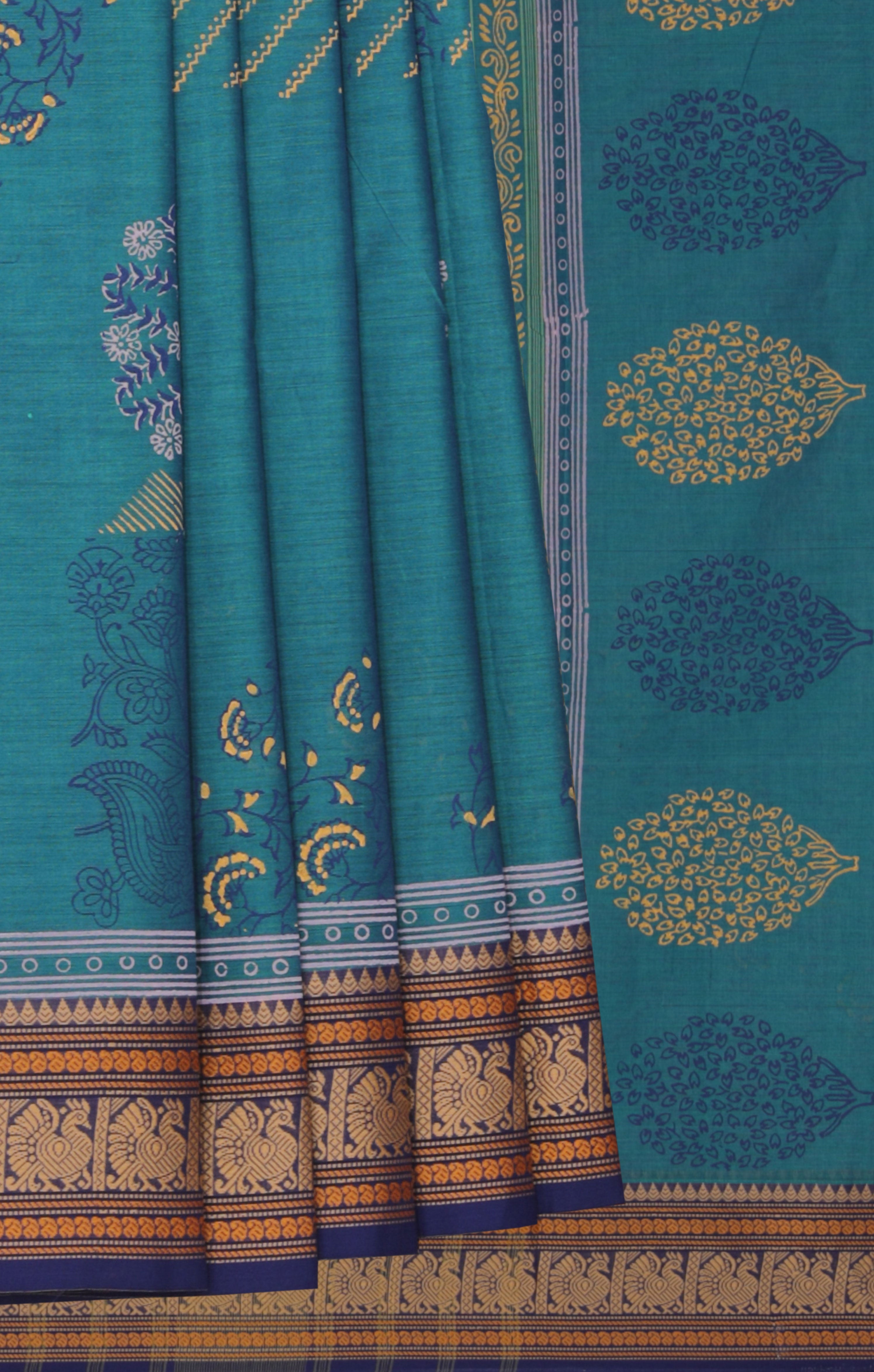 Kalanjali Ethnics Hand block printed cotton saree - view 2