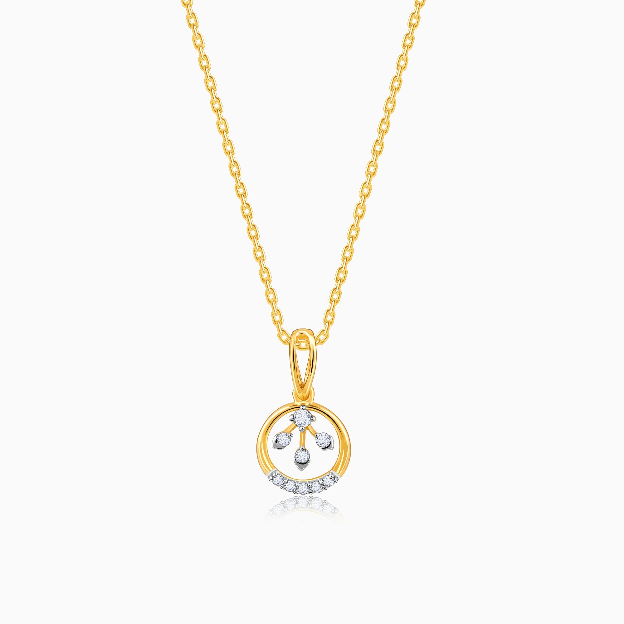 GIVA Jewellery Gold Trance Diamond Pendant