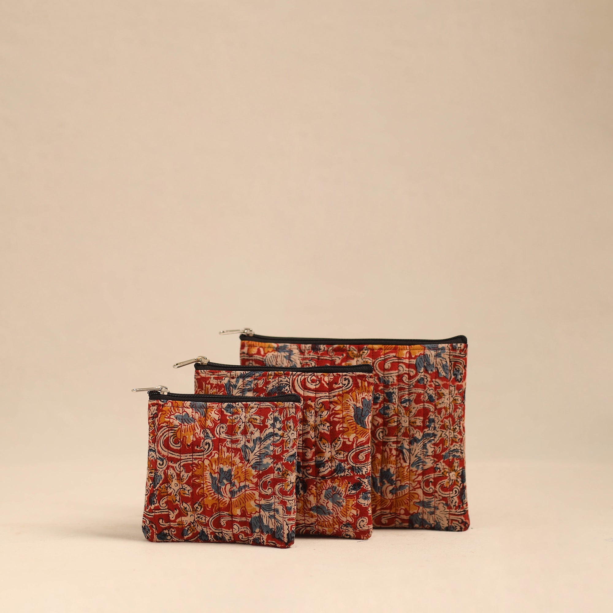 NOORI BAZAR Handmade Cotton Utility Pouches (Set of 3) 10