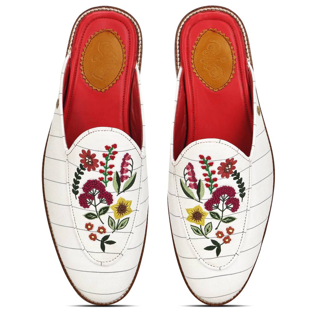 Banjaaran India Blanc White Mule for Men (discontinued) - view 2